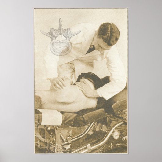 Poster Chiropratique Réglage de la colonne vertébrale Vin (Devant)