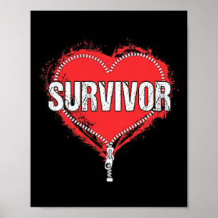 Poster Chirurgie cardiaque Survivant Cardiac Nouveau cade