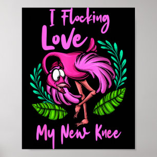 Poster Chirurgie du genou Flamant rose Flocking J'aime mo