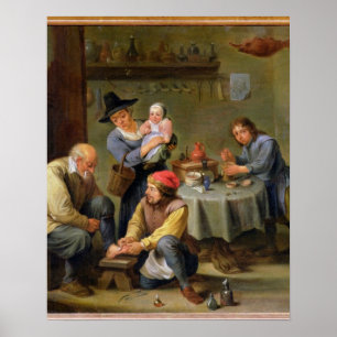 Poster Chirurgien tendant le pied d'un vieil homme