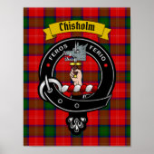 Poster Chisholm Clan Badge & Tartan 8.5x11 (Devant)