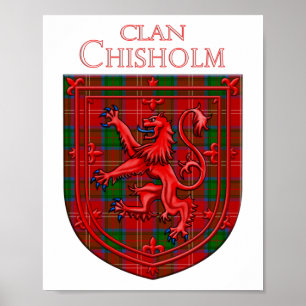 Poster Chisholm Tartan Scottish Plaid Lion Rampant