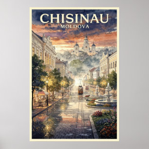 Poster Chisinau Moldavie Voyage Rétro