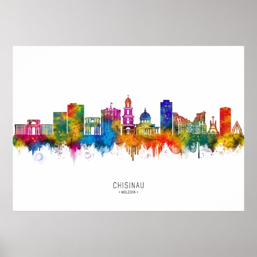 Poster Chișinău Moldova Skyline (Devant)