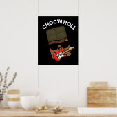 Poster Choc Et Roll Funky Chocolate Pun Dark BG (Cuisine)