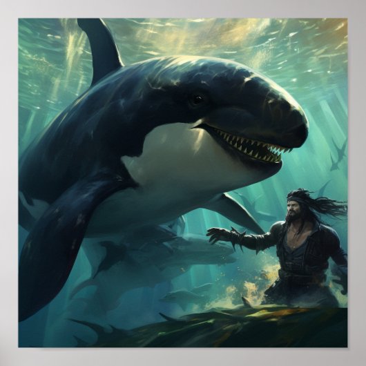 Poster Choc excitant : Orca géant contre Jack Sparrow 2 (Devant)
