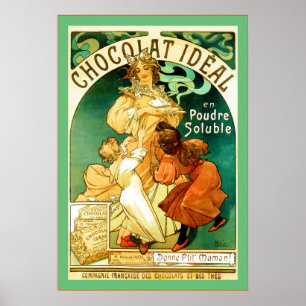 Poster Chocolat ~ Alphonse Mucha ~ Vintage Ad