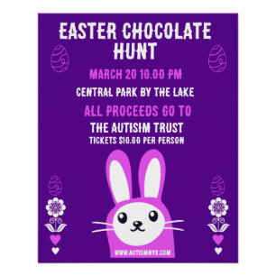 Poster Chocolat Chasse aux oeufs de Pâques