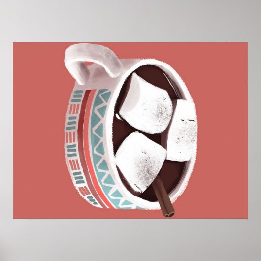 Poster Chocolat chaud - Chocolat Vintage mou Lover cadeau (Devant)