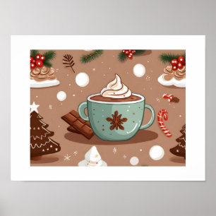 Poster Chocolat chaud de Noël