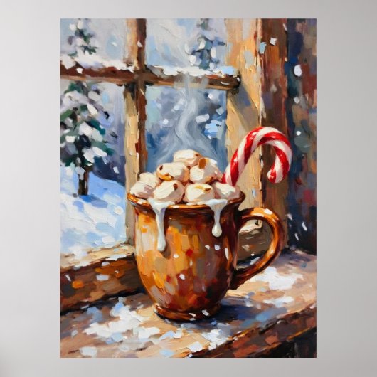 Poster Chocolat chaud de Noël aux marshmallows grillés  (Devant)