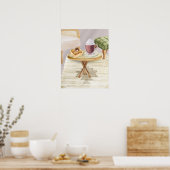 Poster Chocolat chaud et biscuits sur une table en bois (Cuisine)