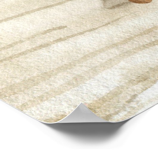 Poster Chocolat chaud et biscuits sur une table en bois (Coin)