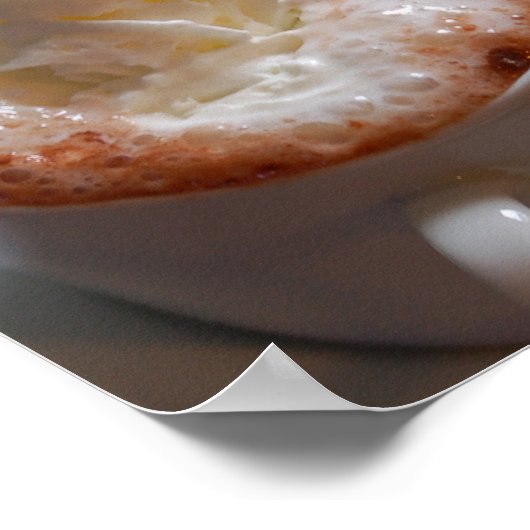 Poster Chocolat chaud et marshmallows (Coin)