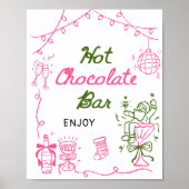 Poster Chocolat Chaud Mariage de Noël Dessiné à la Main (Devant)