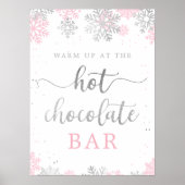 Poster Chocolat chaud Silver rose Silver Snowflakes hiver (Devant)