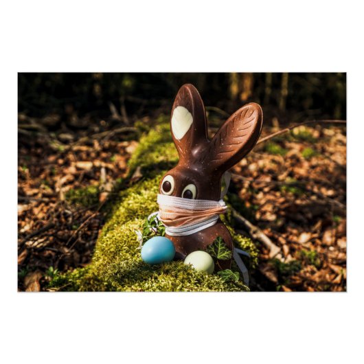 Poster Chocolat Corona Lapin de Pâques (Devant)