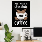 Poster Chocolat Et Café Auteur De Café (Bureau à domicile)