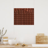Poster Chocolat fondu au-dessus d'un bloc de chocolat (Cuisine)