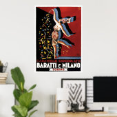 Poster CHOCOLAT ITALIEN BARATTI & MILANO c. 1920 (Bureau à domicile)