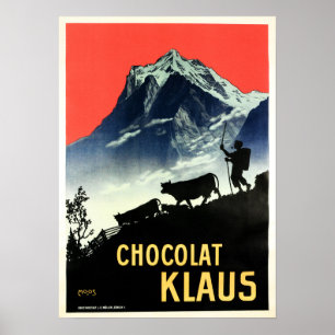 Poster CHOCOLAT KLAUS Swiss Chocolate Drink Publicité