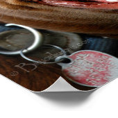 Poster Chocolat Lab Pit Mix Chien joyeux sourire (Coin)