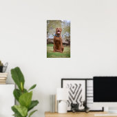 Poster Chocolat Lab Pit Mix Chien Sourire 2 (Bureau à domicile)