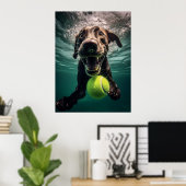 Poster Chocolat Lab Plongée sous l'eau (Bureau à domicile)