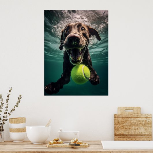 Poster Chocolat Lab Plongée sous l'eau (Cuisine)