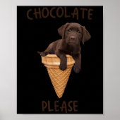 Poster Chocolat Lab Waffe Cone Crème glacée Cute Labrador (Devant)