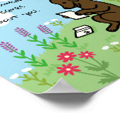 Poster Chocolat Labrador et lettre Personne ne s'occupe (Coin)