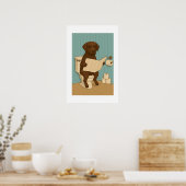 Poster Chocolat Labrador Lecture journal sur Toilet (Cuisine)