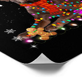 Poster chocolat labrador santa chapeau fée noël lumière (Coin)