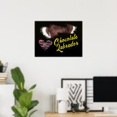 Poster Chocolat Labrador Yeux couleur solide (Bureau à domicile)