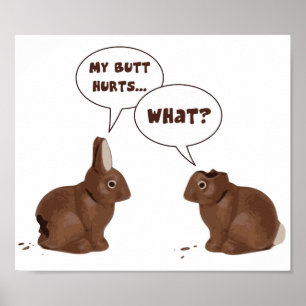 Poster Chocolat lapins lapins de Pâques, mais mal