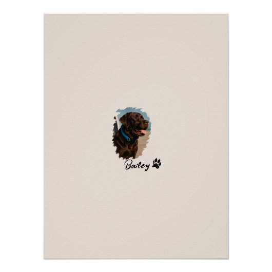 Poster Chocolat mignon Labrador Chien - Bailey | Cadeau p (Devant)