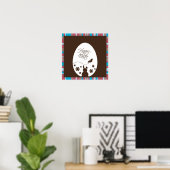 Poster Chocolat moderne Joyeux Oeuf de Pâques Brown (Bureau à domicile)