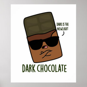 Poster Chocolat noir amusant jeu de nourriture