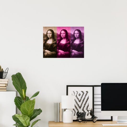 Poster Chocolat rose violet Mona Lisa (Bureau à domicile)