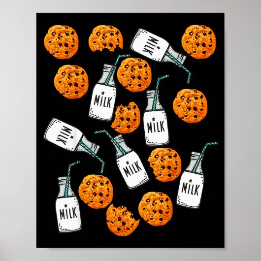Poster Chocolate Chip Cookies And Milk Funny Costume (Devant)