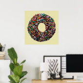 Poster Chocolate donut with colorful sprinkles (Bureau à domicile)