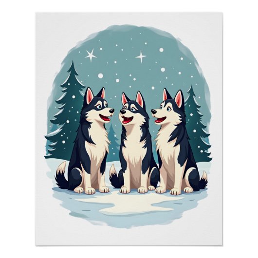 Poster Chœur de Noël Husky (Devant)