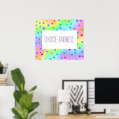 Poster "Choisir la gentillesse" Rainbow Polka Dot (Bureau à domicile)