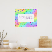 Poster "Choisir la gentillesse" Rainbow Polka Dot (Cuisine)