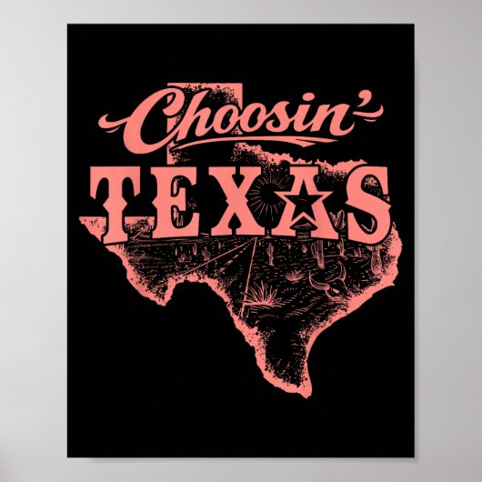 Poster Choisir Texas Lone Star State of Mind Western (Devant)