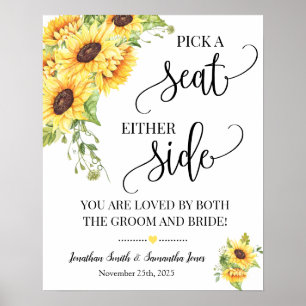 Poster Choisir un siège de chaque côté mariage cérémonie 