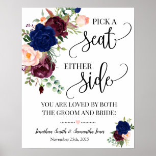 Poster Choisir un siège de chaque côté mariage cérémonie