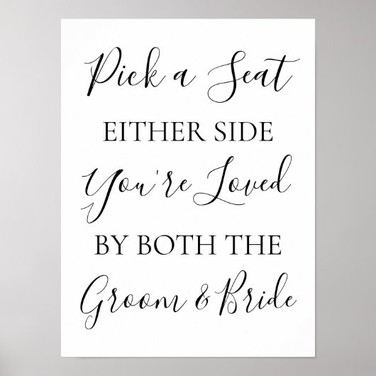 Poster Choisir un siège de chaque côté Signal mariage de  (Devant)