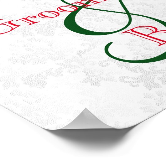 Poster Choisir un siège - Mariage Rose rouge profond (Coin)