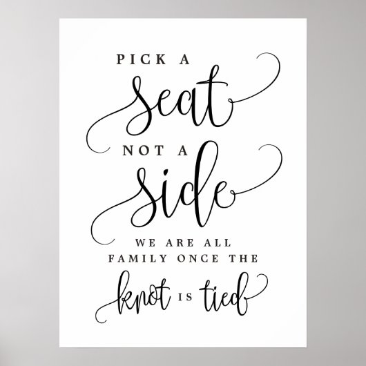 Poster Choisir Un Siège Non Pas Un Panneau Mariage Côté - (Devant)